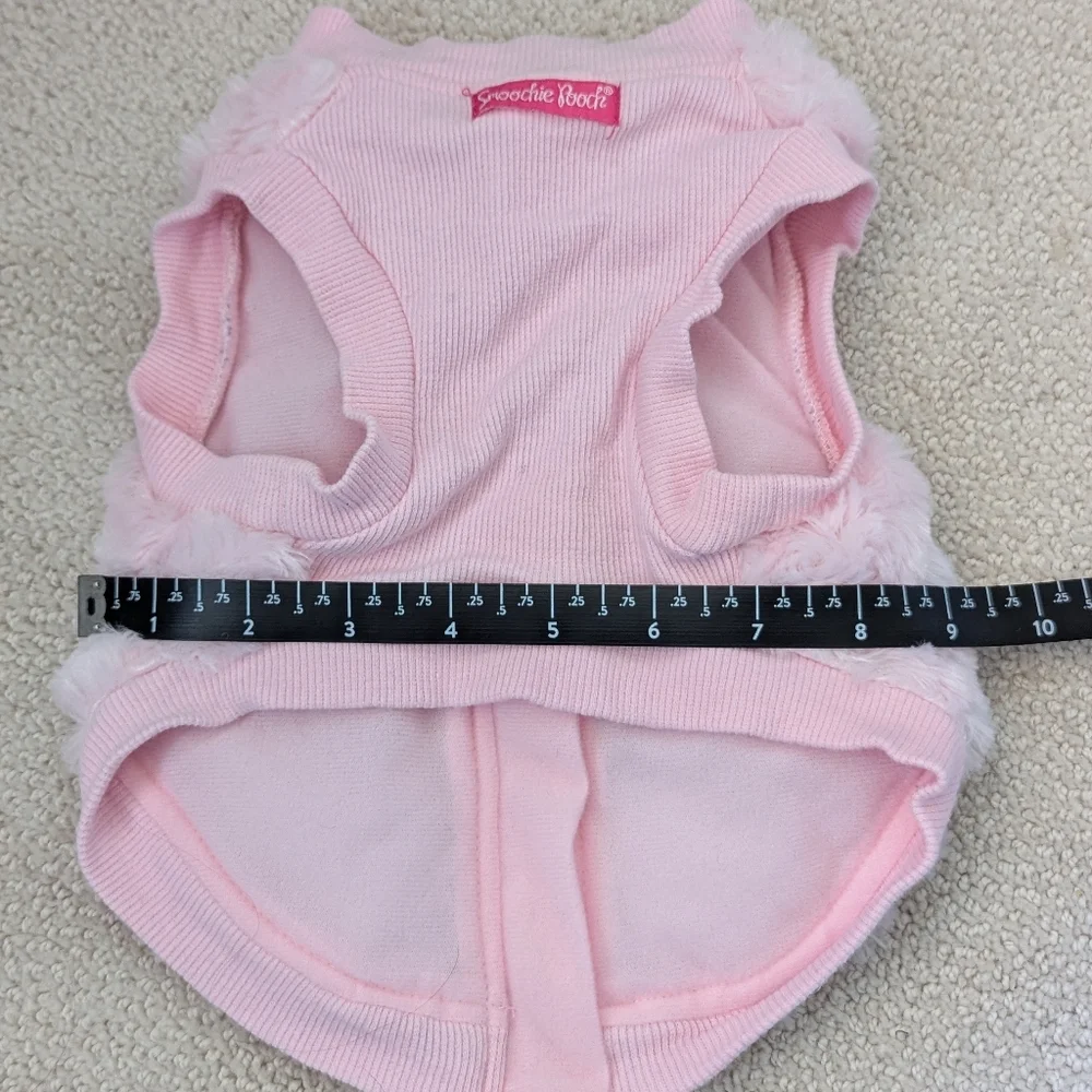 Smoochie Pooch Pink Furry Bow Zip Coat